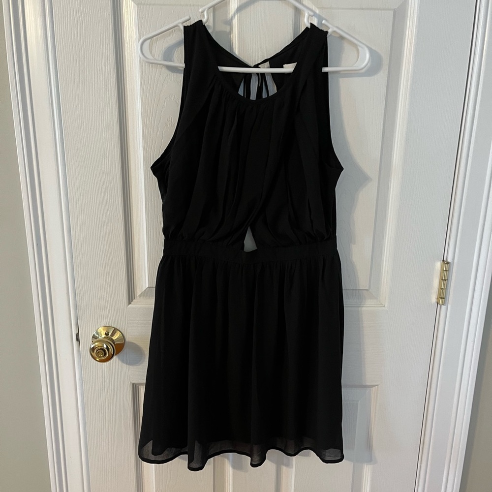Black dress small cutout around stomach area